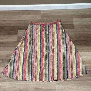 Anthropologie Multicolor Zigzag A-Line Skirt